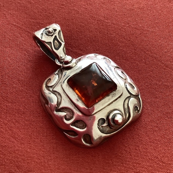 Silpada Jewelry - Silpada Silver Pendant with Amber Accent